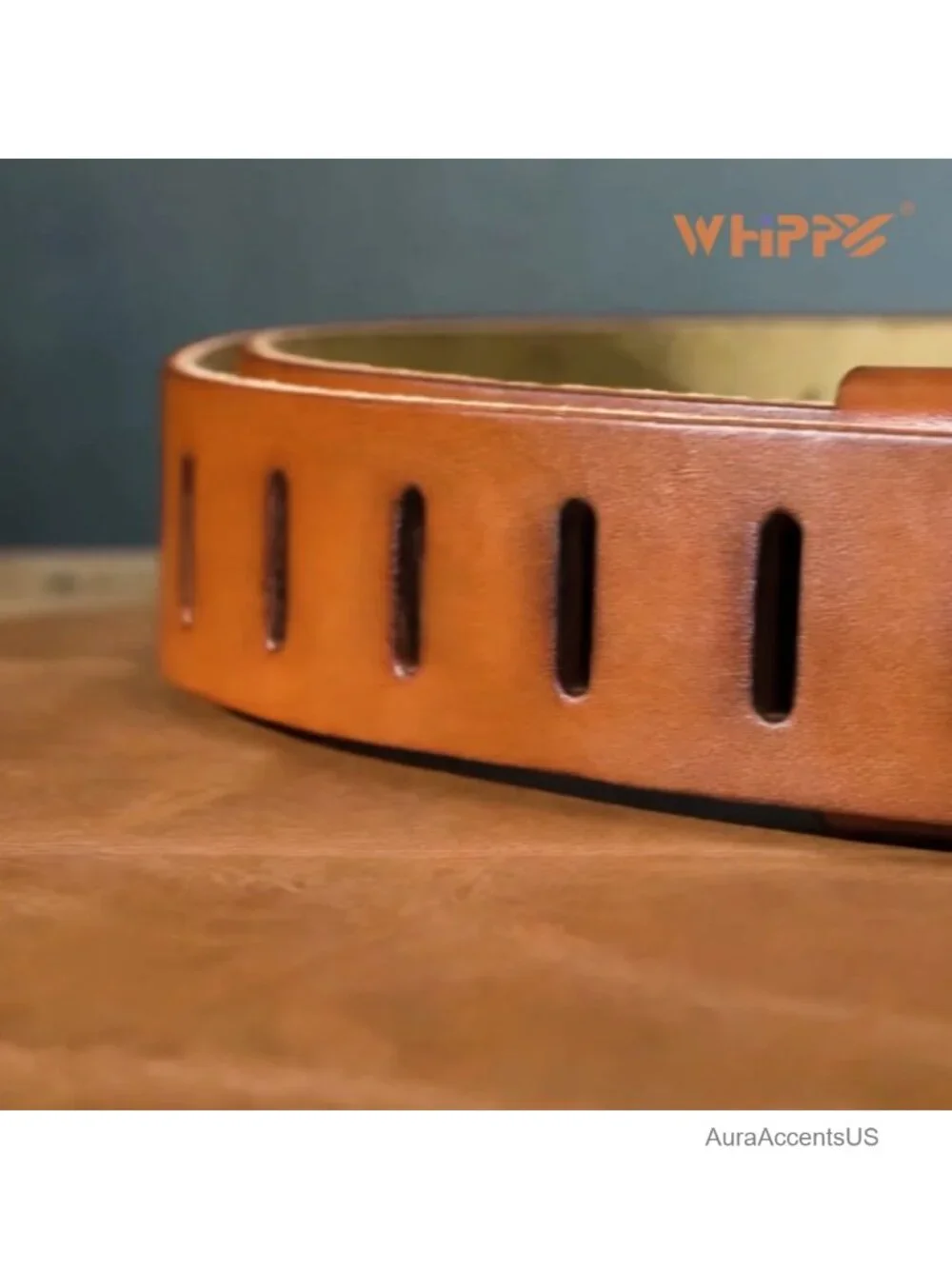 Women's Genuine Leather Western Belt with Vintage Gold Buckle, 1.5